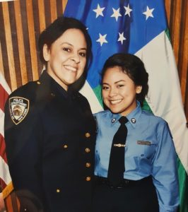 Officer Bukowiecki with her daughter Amber when she was an NYPD Cadet.