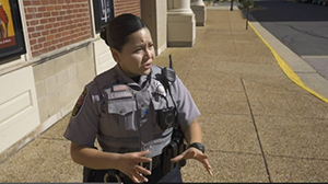 image of female officer speaking